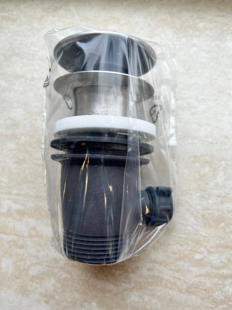 Afvoerplug click-waste RVS geborsteld, Doe-het-zelf en Verbouw, Sanitair, Nieuw, Wastafel, Rvs, Ophalen of Verzenden