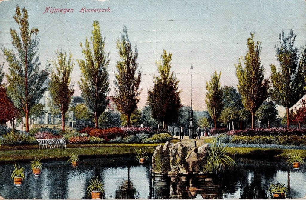 Nijmegen – Hunnerpark. Gelopen Rotterdam 1910., Ophalen of Verzenden, Voor 1920, Gelopen, Gelderland