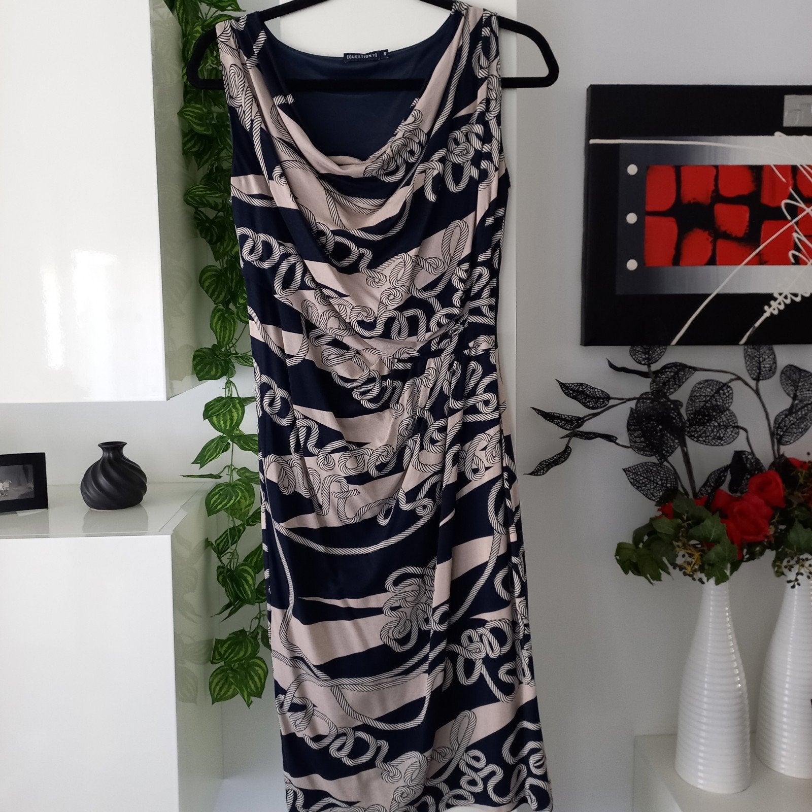 Leuke jurk van Question maat S koopje nu, Blauw, Ophalen of Verzenden, Zo goed als nieuw, Maat 36 (S)