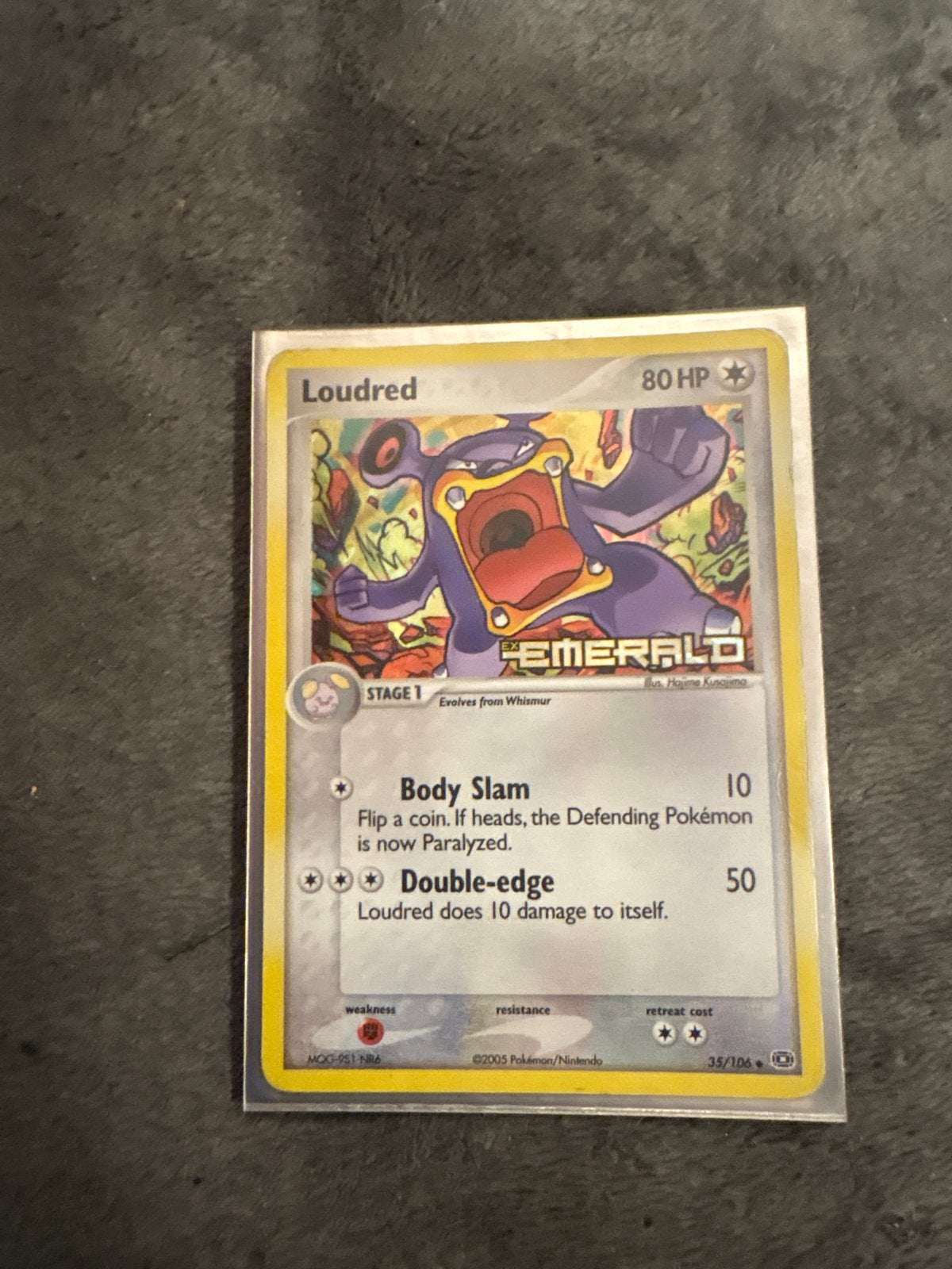 Loudred Pokémon Kaart - Emerald Set 35/106, Ophalen of Verzenden, Gebruikt, Losse kaart