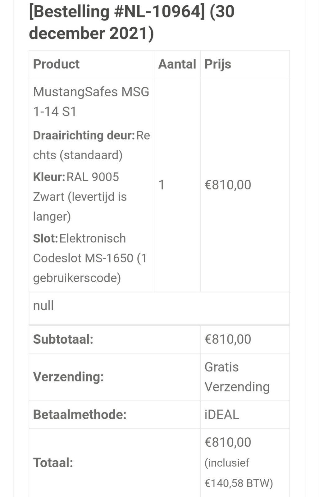 MustangSafes MSG 1-14 S1 Brandkast met Elektronisch Slot, Ophalen, Nieuw, Brandkast