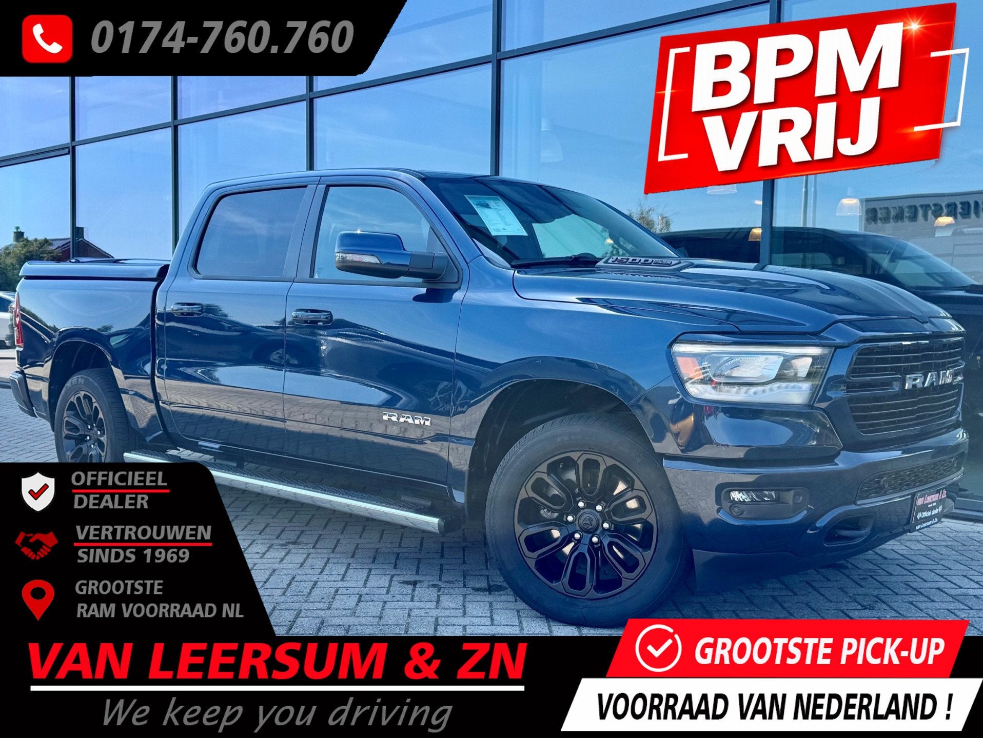 Dodge Ram 1500 5.7 V8 Laramie Sport | LPG | 45.258 km | Beds, Automaat, Gebruikt, 5654 cc, Blauw