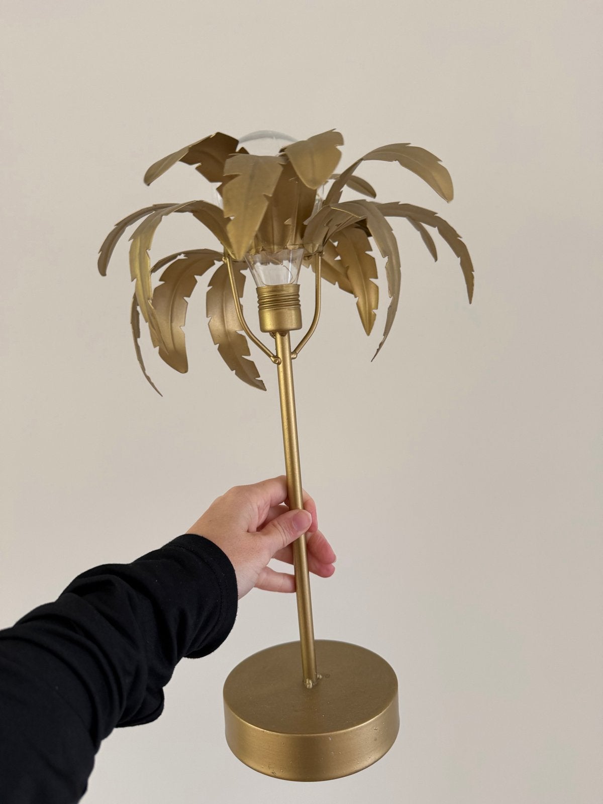 Gouden Palmboom LED Lamp - Flexibele Bladeren, Huis en Inrichting, Woonaccessoires | Overige, Gebruikt, Metaal, Goud, Modern, Ophalen of Verzenden