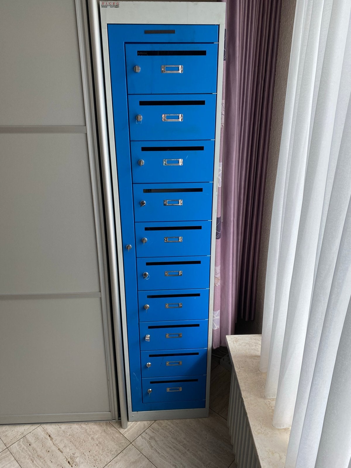 Lockerkast met 10 deurtjes en sleutels - Hagro Kantoormeubel, Ophalen, Gebruikt