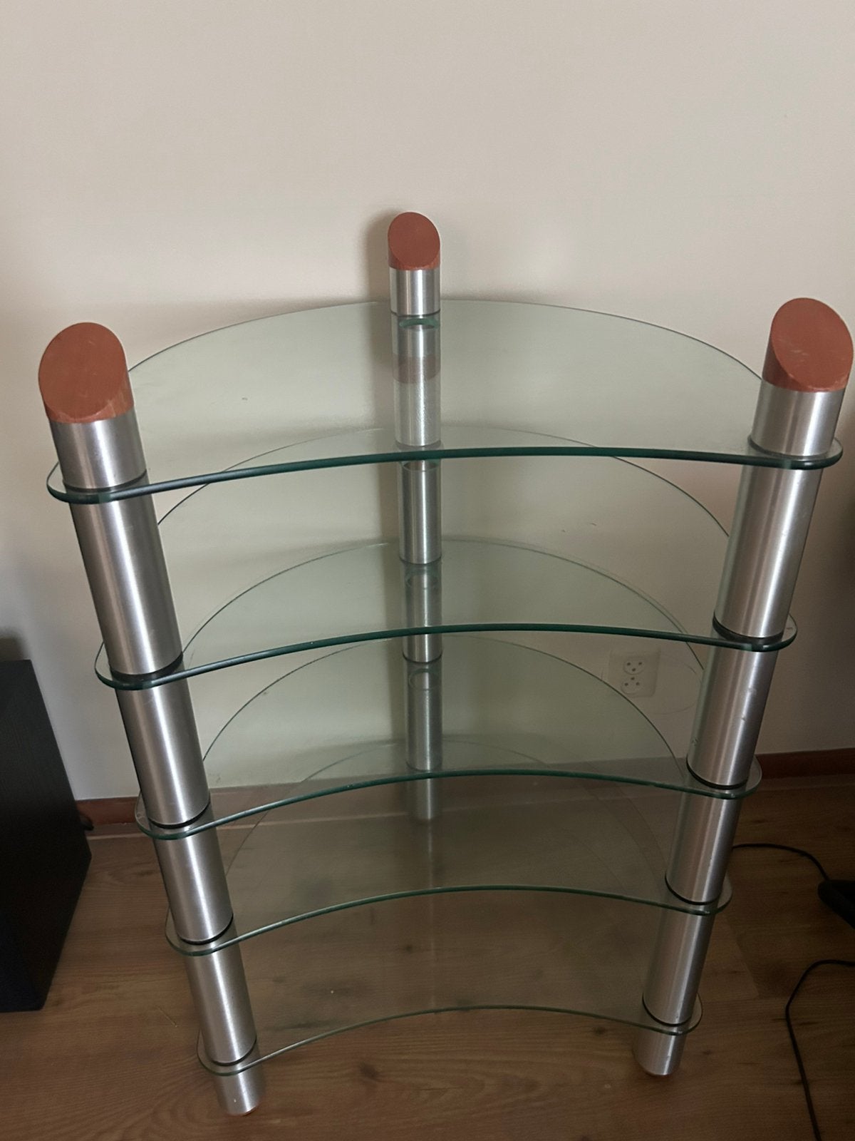Aldenkamp HiFi audiomeubel – 5 glazen plateaus – design, Huis en Inrichting, Ophalen, Zo goed als nieuw