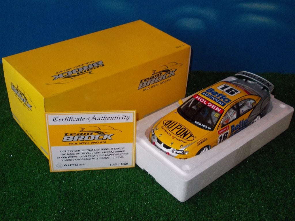 1/18 2003 Holden VX Commodore Brock Racing Team #16 P..Weel, Ophalen of Verzenden, Nieuw, Auto, Autoart