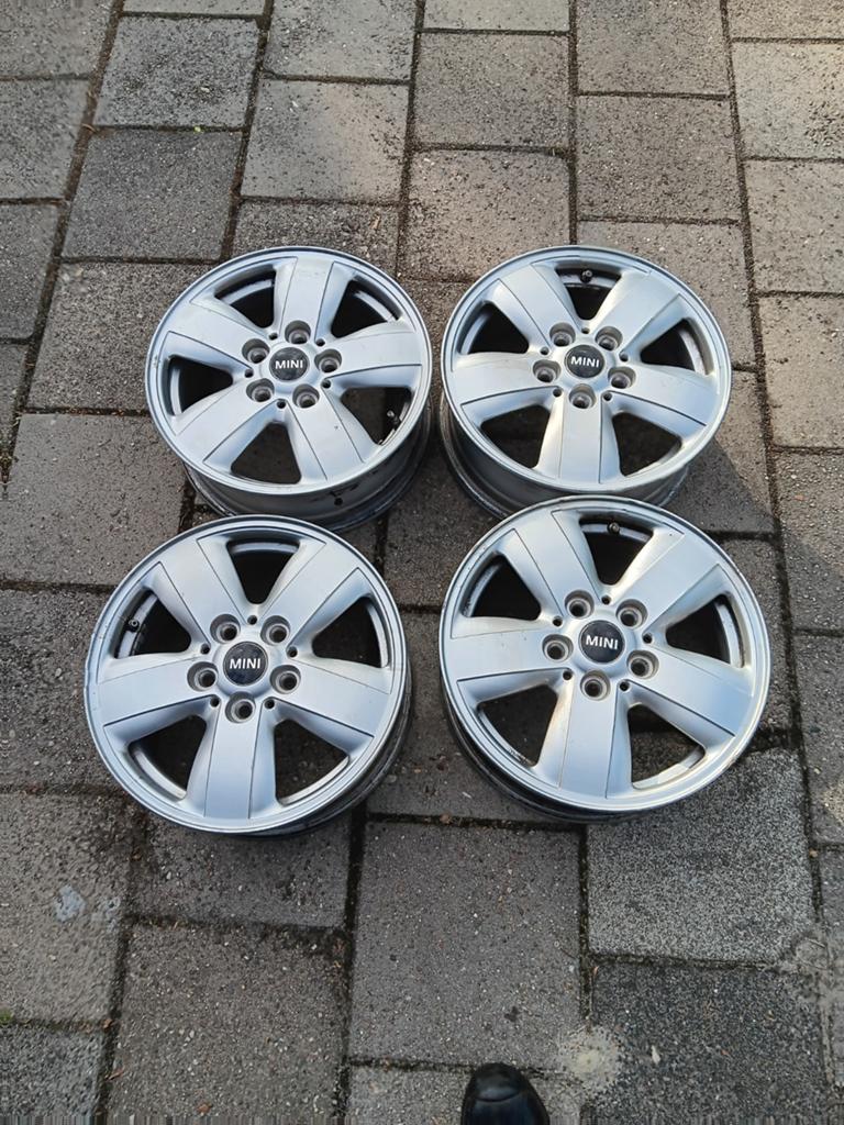 Set van 4 originele Mini velgen 15 inch, Auto-onderdelen, Banden en Velgen, Ophalen, Gebruikt, 15 inch, Velg(en)