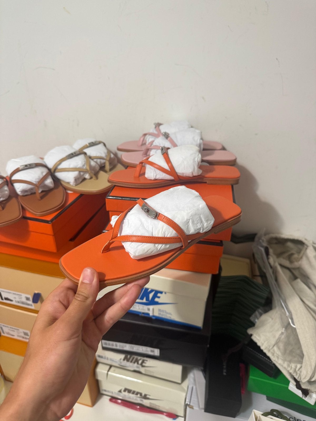 Hermès Miss-sandalen oranje, Ophalen of Verzenden, Nieuw, Oranje