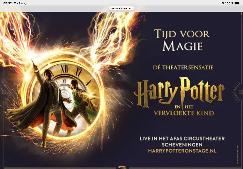 4 kaartjes Harry Potter 23 augustus 13.30 uur, Tickets en Kaartjes, Drie personen of meer, Augustus, Arrangement