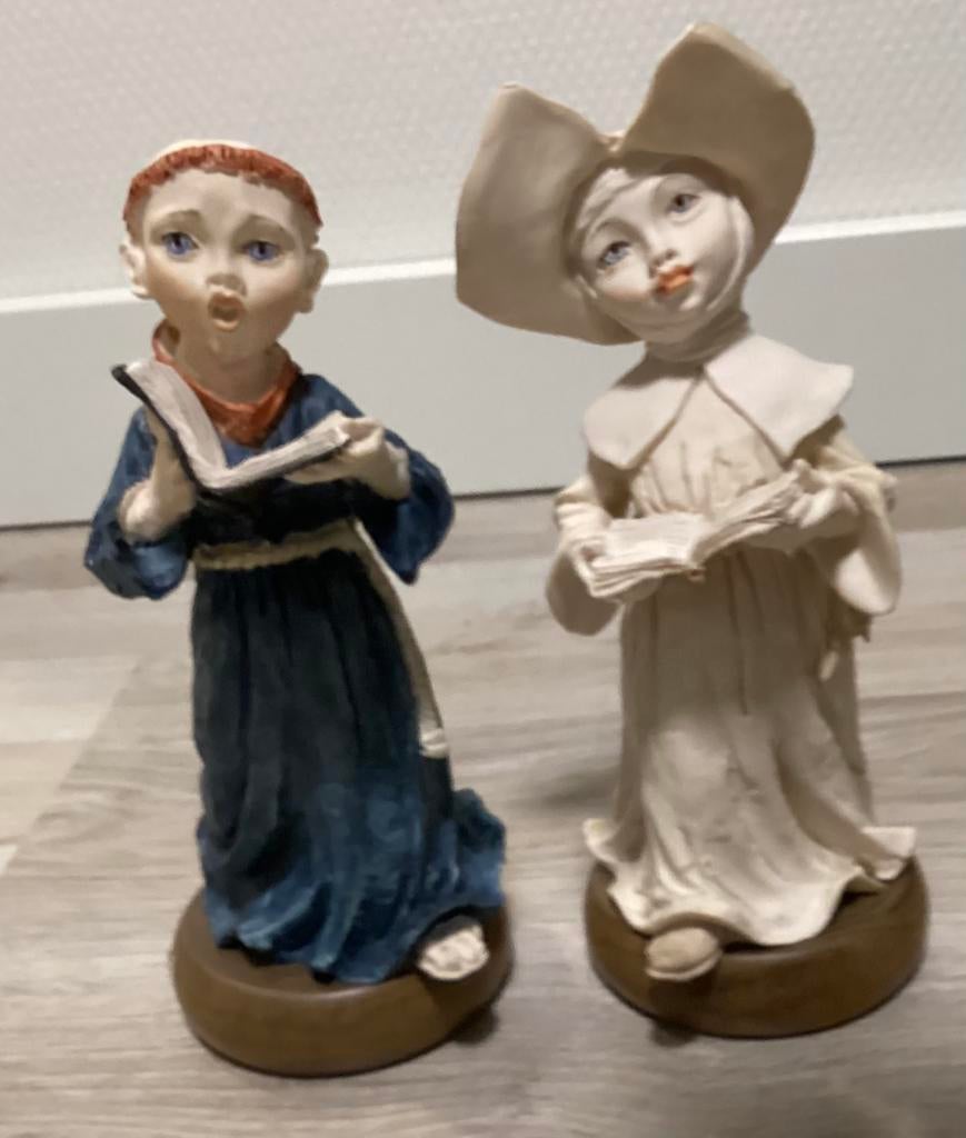 Religieuze set ,Pater en Non,van Polyresin afkomstig Italië, Ophalen of Verzenden