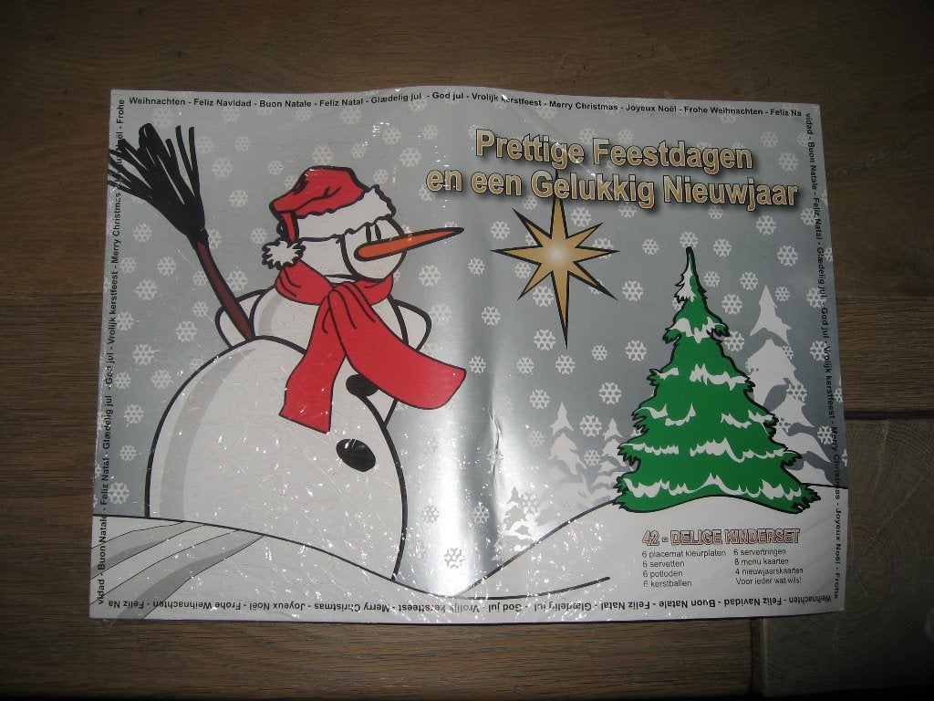 42-delige kinder kerstset (placemats, menukaarten, etc.), Verzenden, Nieuw