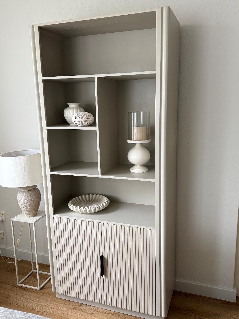 Nieuwe massief mangohouten  vakkenkast wandkast, Huis en Inrichting, Kasten | Wandmeubels, Ophalen, Met deur(en), 200 cm of meer