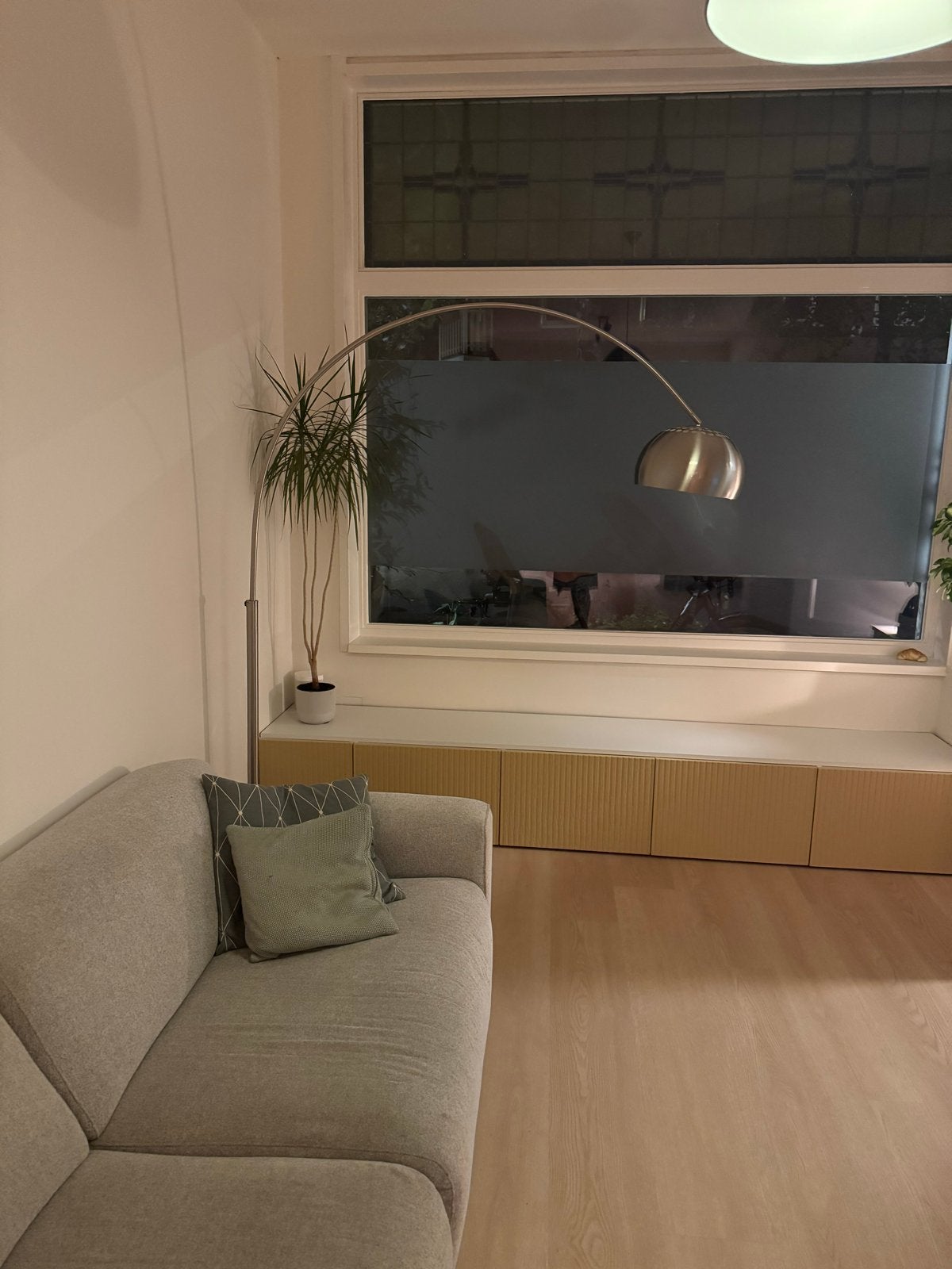 Booglamp Vloerlamp (Zuiver) RVS, 200 cm of meer, Zo goed als nieuw, Metaal, E27 (groot)