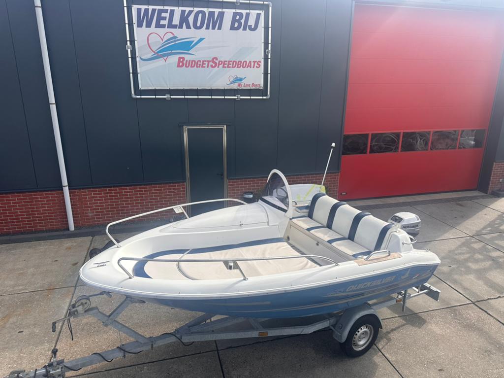 Consoleboot Quicksilver 425 compleet met motor en trailer, Ophalen of Verzenden, Zo goed als nieuw, Quicksilver, Elektrische start