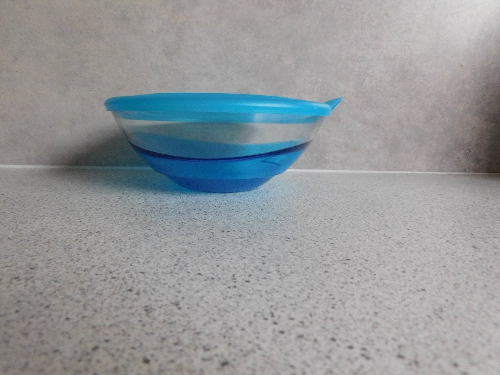 Tupperware Eleganzia Schaal Blauw - 0,6 Ltr., Huis en Inrichting, Gebruikt, 600 ml, Schaal, Blauw