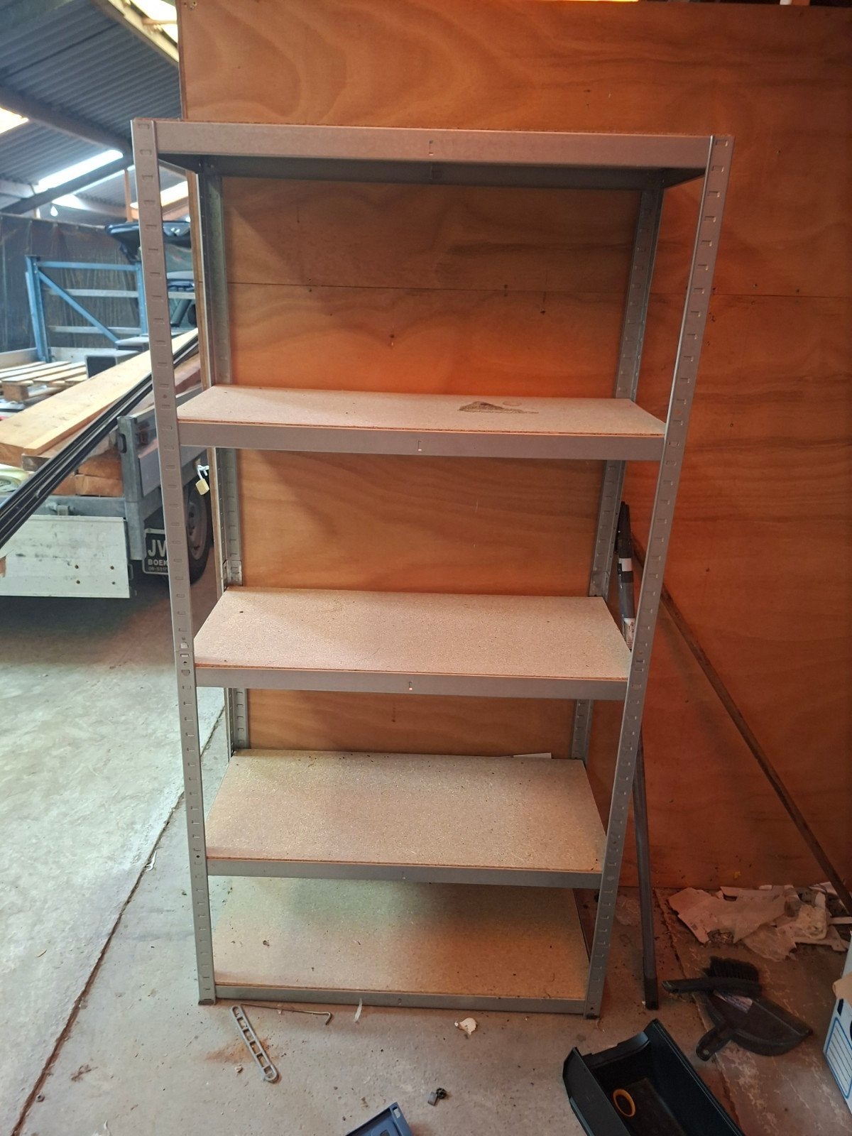 Stevige metalen stellingkast met 4 planken, Huis en Inrichting, Kasten | Stellingkasten, Ophalen of Verzenden, Gebruikt
