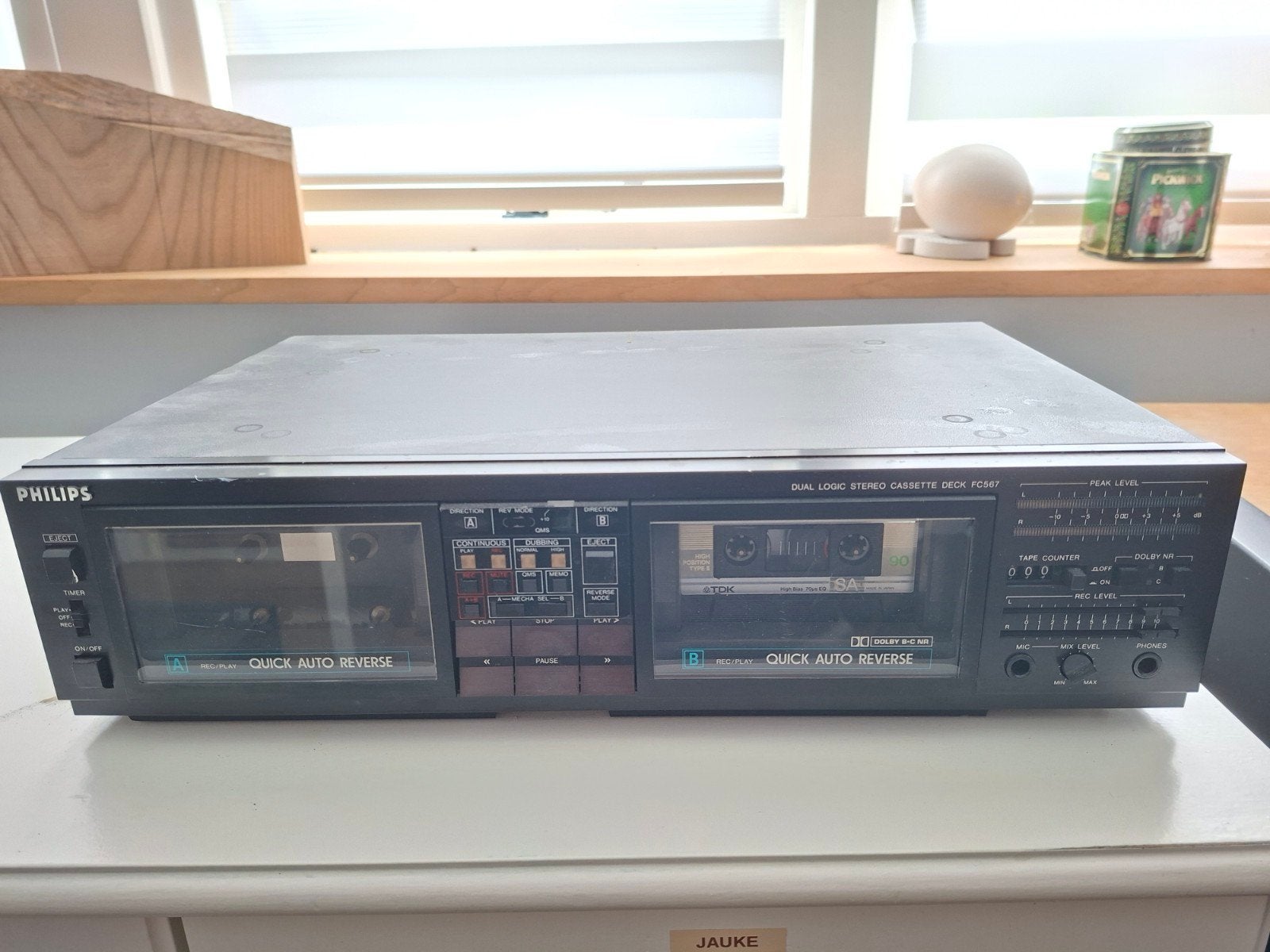 Philips FC567 Dubbel Cassettedeck, Ophalen, Dubbel, Philips, Tiptoetsen