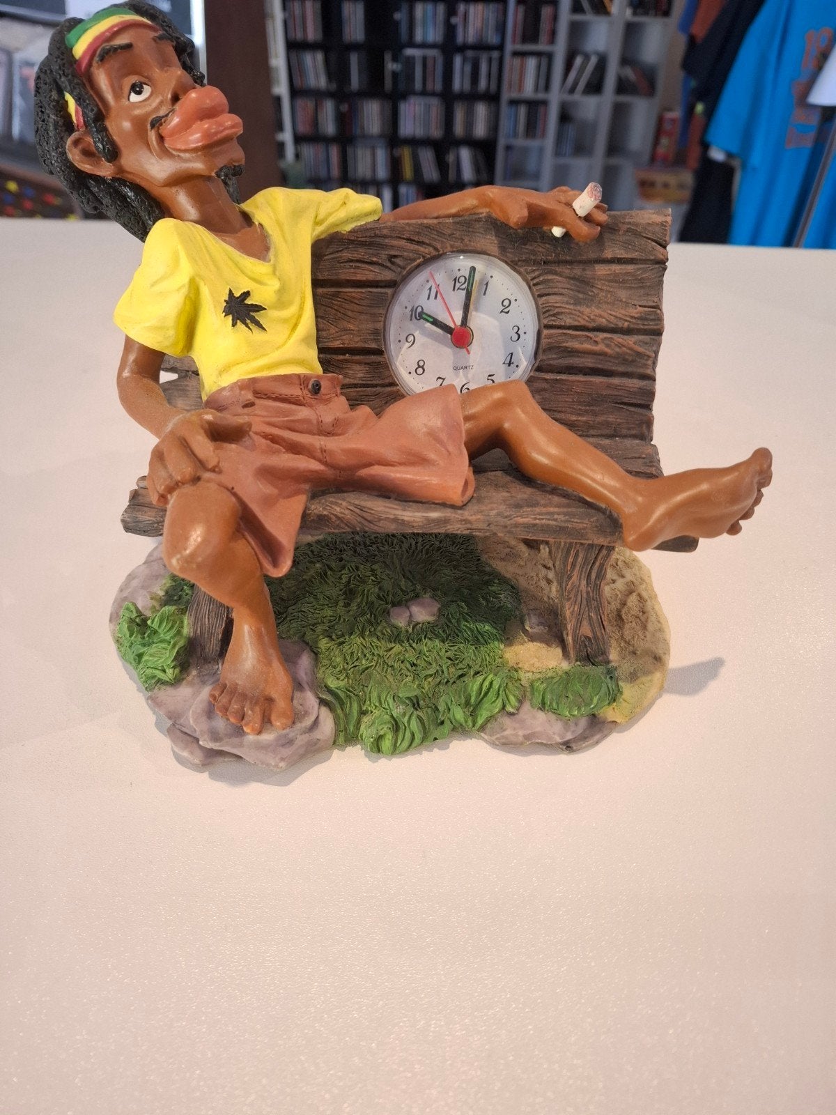 Grappige Rastafari Klok - Polyresin - 22x18cm, Ophalen