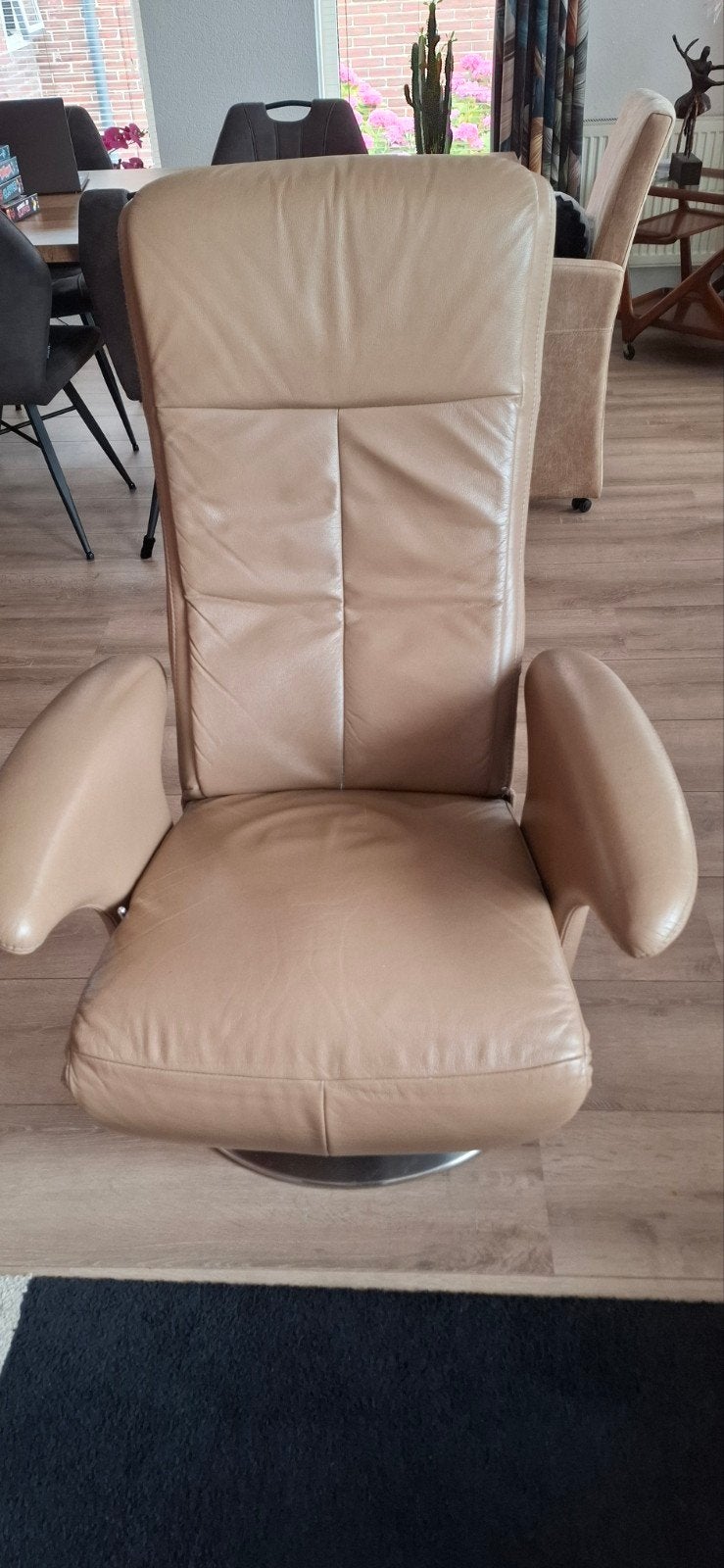 Hukla Relaxstoel - Handmatig verstelbaar - Leer, Huis en Inrichting, Fauteuils, Ophalen, Gebruikt, Leer