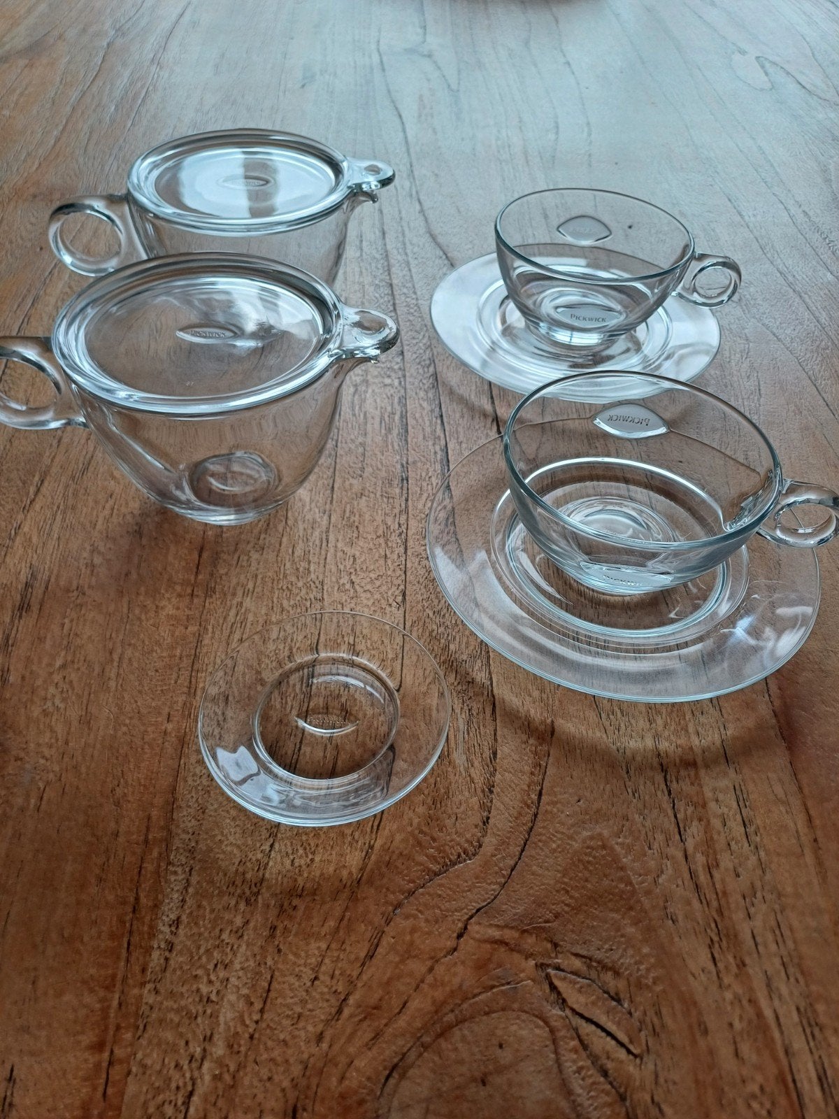 Pickwick theeservies tea for one glas, Ophalen of Verzenden, Glas, Overige stijlen, Kop(pen) en/of Schotel(s)