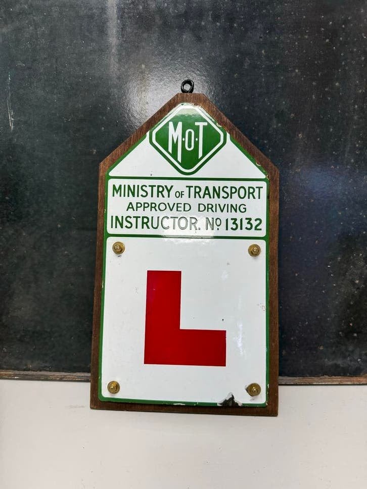 Vintage Ministry of Transport Rijinstructeur Bord, Ophalen