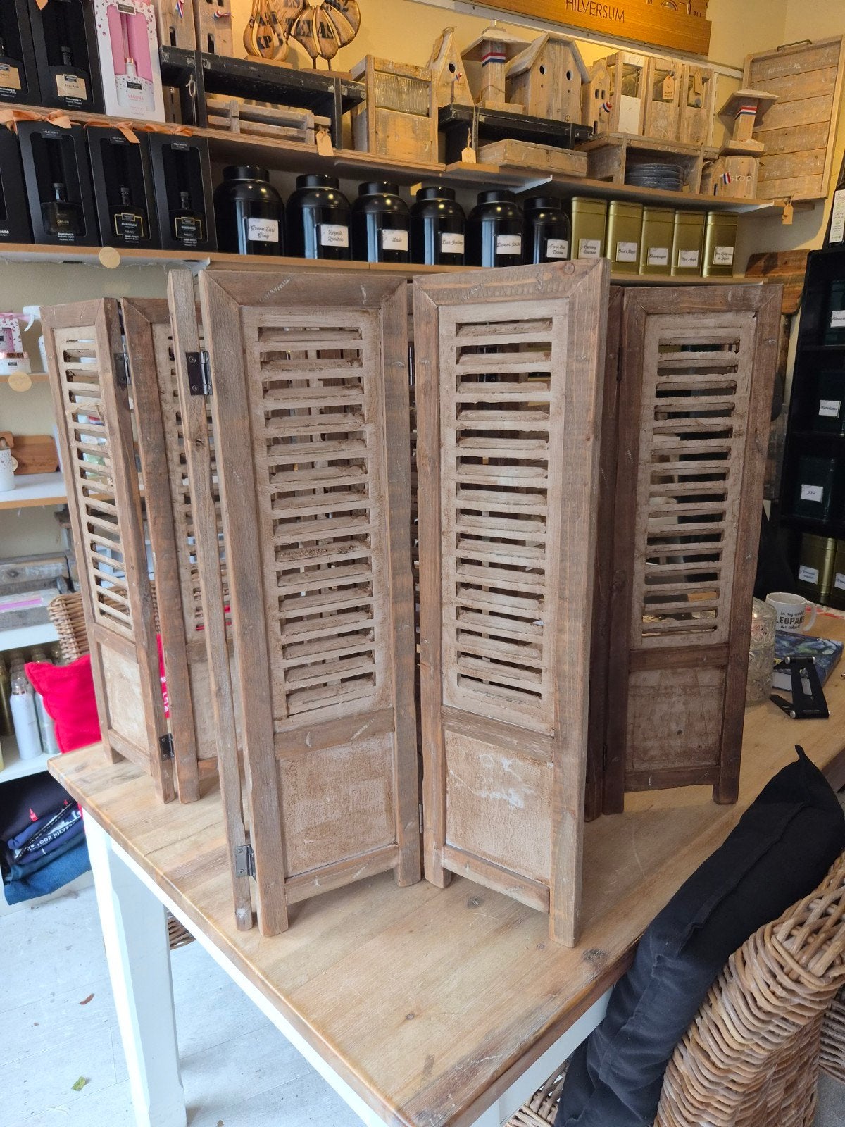 Set van 3 houten raamschermen 60x70 cm, Huis en Inrichting, Hout, Brocante, Nieuw, Ophalen of Verzenden