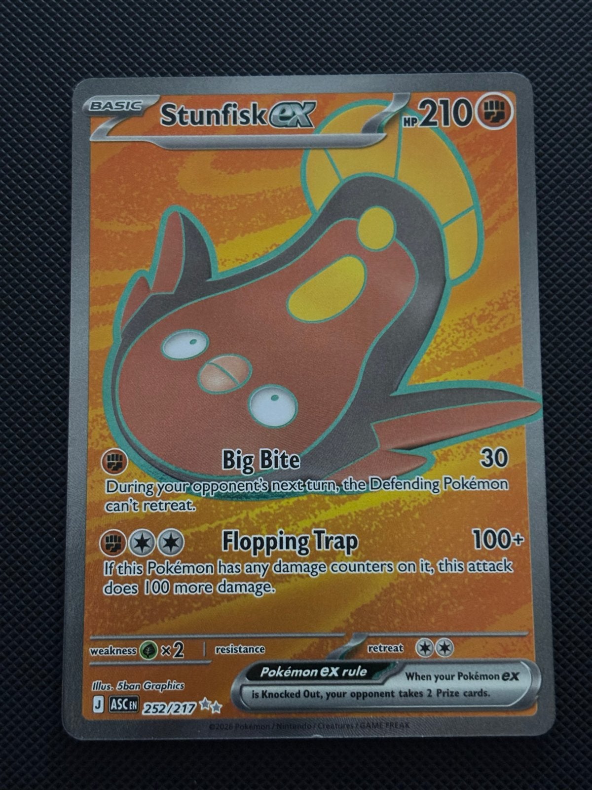 Stunfisk EX 252/217 - Pokémon Kaart, Ophalen, Zo goed als nieuw, Losse kaart, Foil