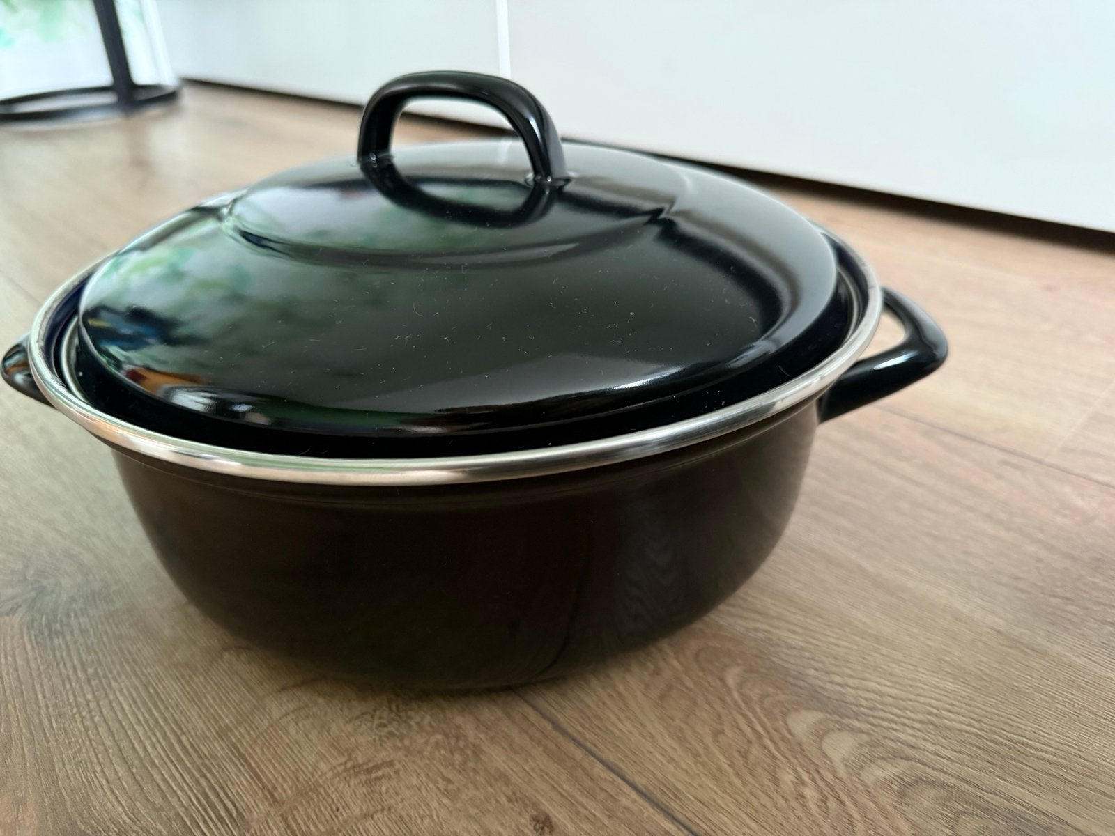 Zwarte braadpan met deksel, Ophalen, Gebruikt, Braadpan, Met deksel