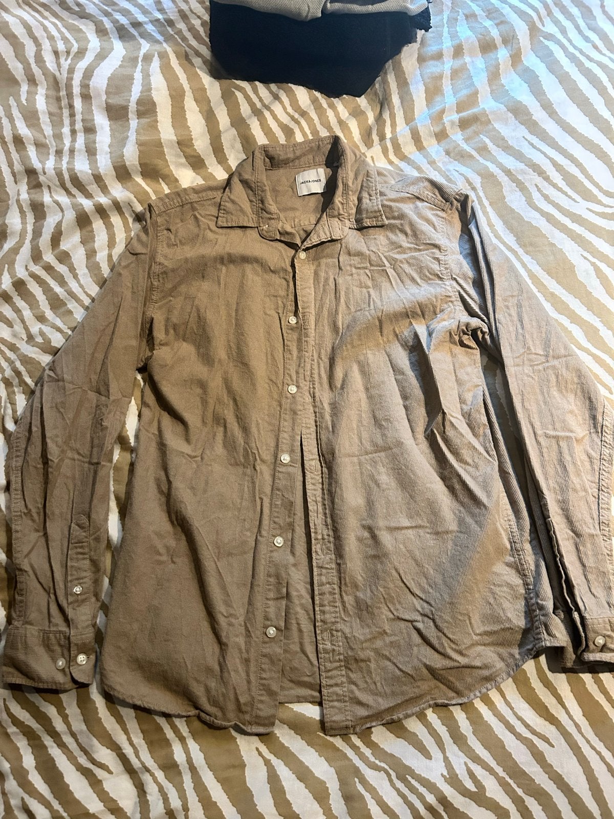 Jack & Jones overhemd maat M, Ophalen of Verzenden, Zo goed als nieuw, Beige, Halswijdte 39/40 (M)