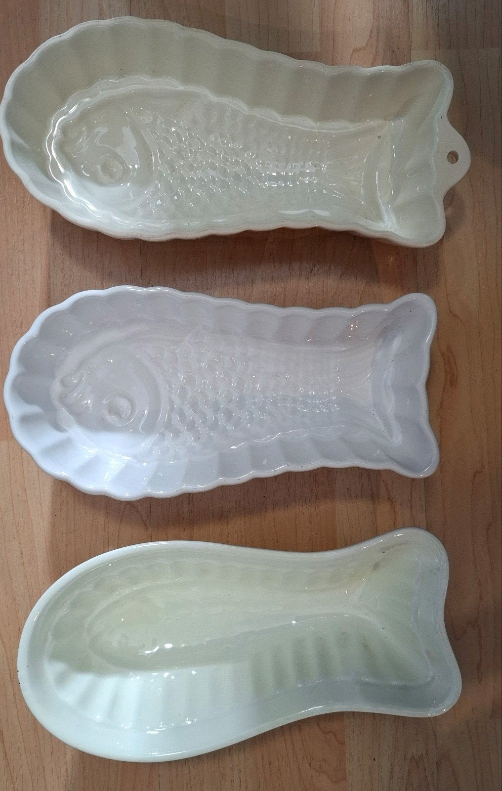 Set van 3 vintage visvormige puddingvormen, Ophalen of Verzenden