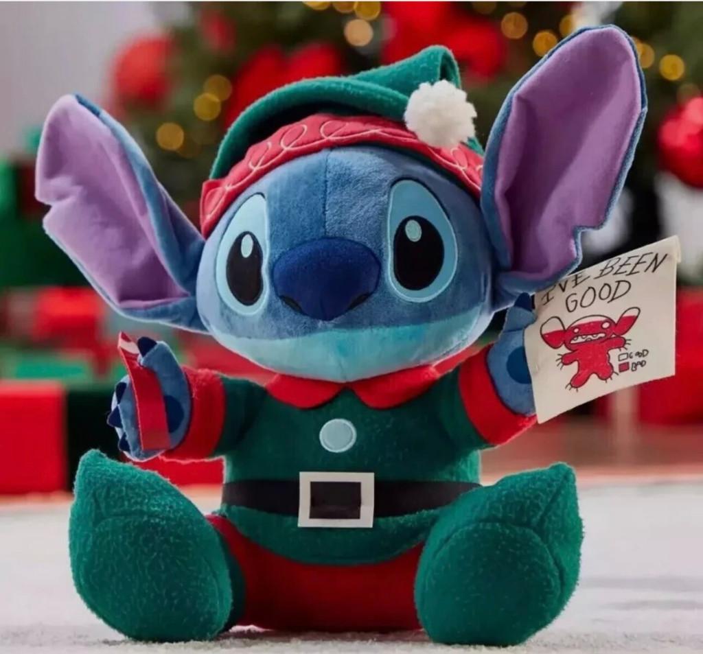 Disney Parks Kerst Elf Stitch Pluche Knuffel 35 cm, Disney, Disney, Overige typen, Nieuw
