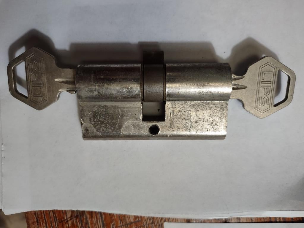 LIPS cilinderslot met sleutels, Doe-het-zelf en Verbouw, Hang- en Sluitwerk, Ophalen of Verzenden, Rvs, Slot