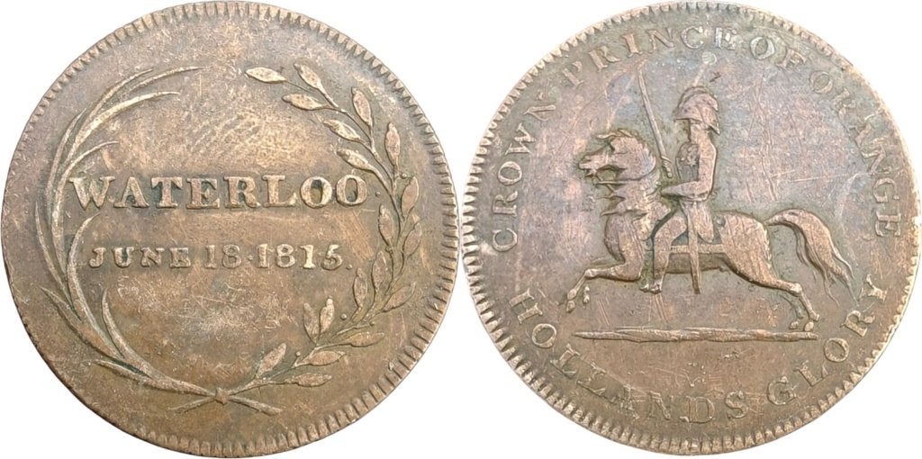 Waterloo strooipenning 1815, Nederland (Oranje), Verzenden, Overige materialen