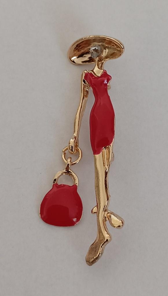 Mondaine dame broche, Overige materialen, 4 tot 7 cm, Overige kleuren, Nieuw