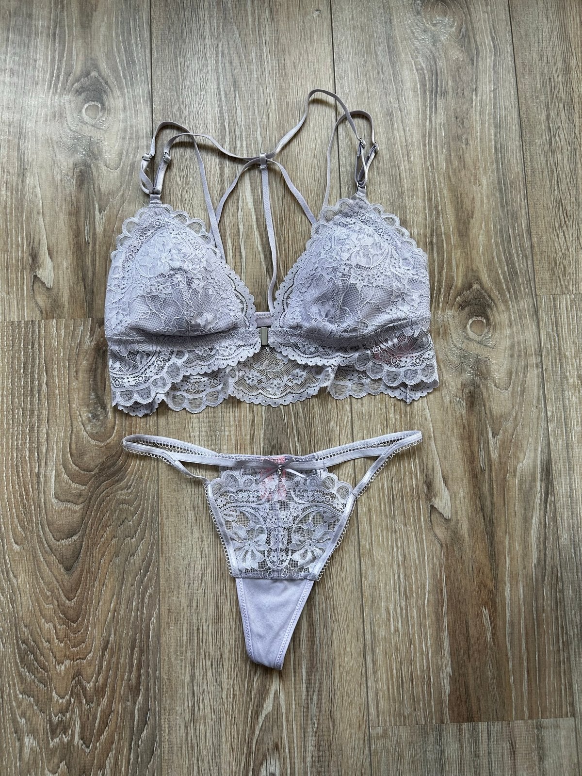 Hunkemöller Kanten Lingerie Setje - Lila, Ophalen of Verzenden, Paars, Setje
