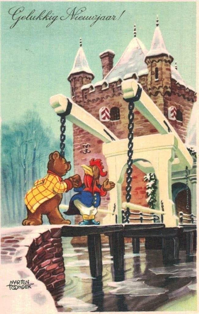2 kaarten van Marten den Toonder Olli B Bommel  en Tom Poes, Ophalen of Verzenden, Voor 1920, Ongelopen, Overige thema's