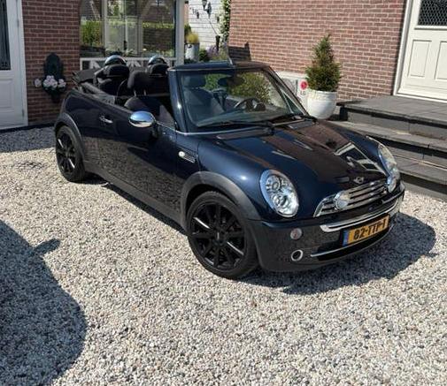 Mini 1.6 16V Cooper Cabrio 2008 Donkerblauw, Auto's, Mini, Voorwielaandrijving, 4 cilinders, Cabriolet, Leder en Stof