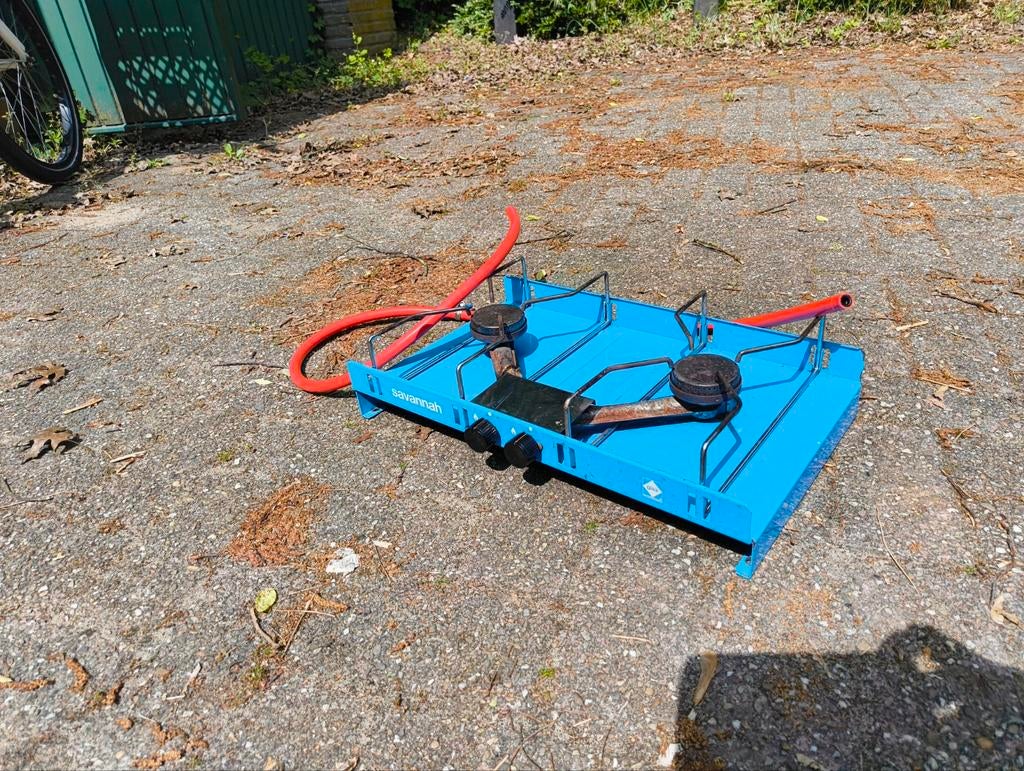 Campinggaz gasstel 2 pits met slang zonder drukregelaar, Ophalen of Verzenden