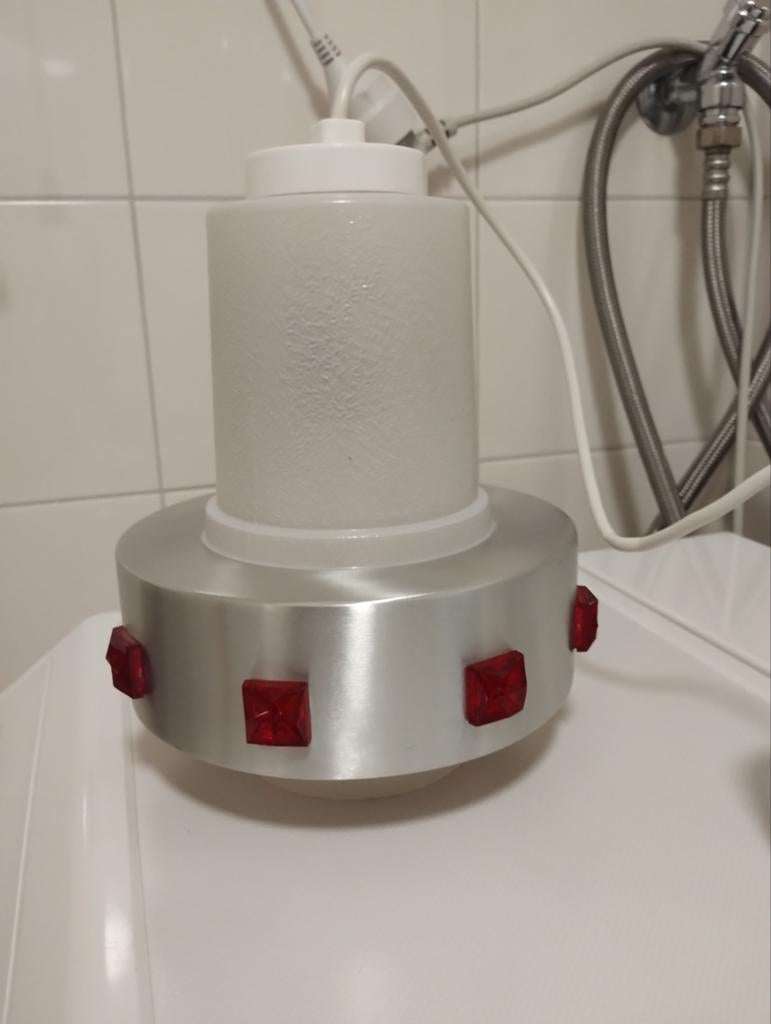 Vintage jaren zestig retro space age plafondlamp, Huis en Inrichting, Lampen | Plafondlampen, Ophalen of Verzenden, Gebruikt, Kunststof