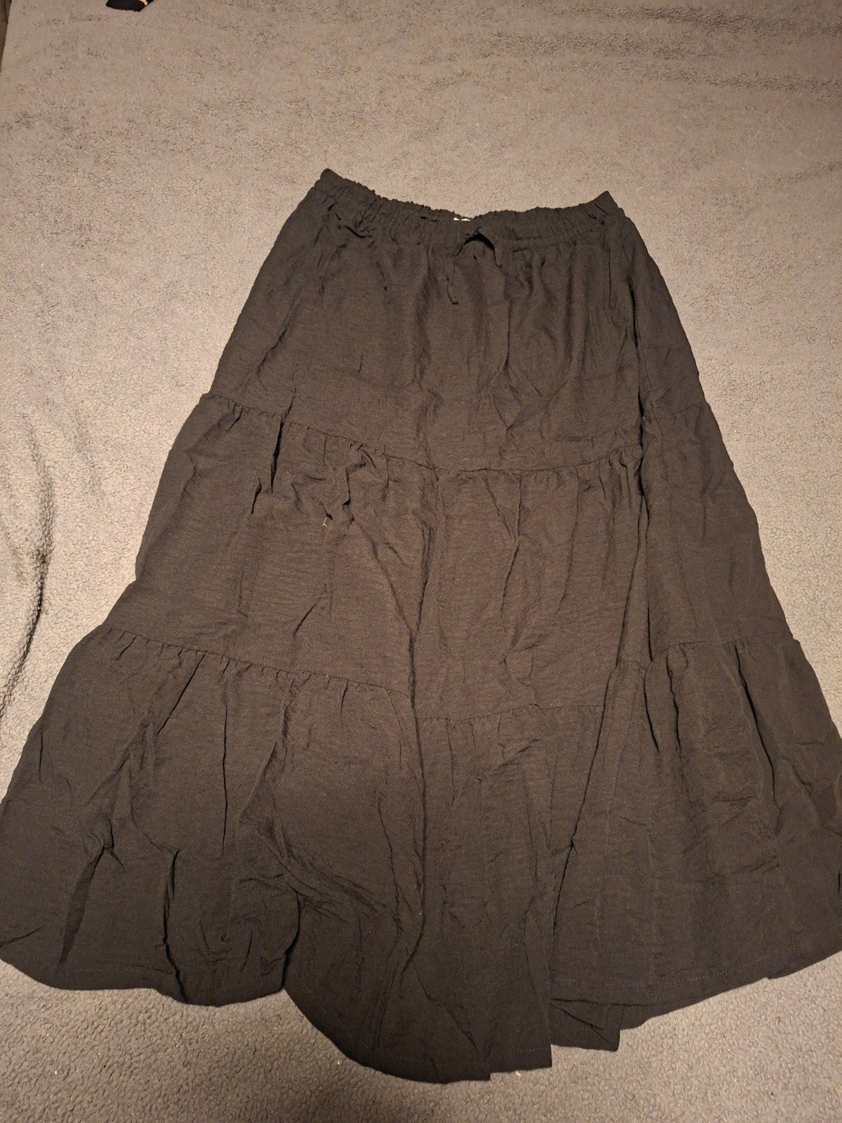 Lange zwarte rok Cachet Peache XXL zgan, Zwart, Maat 46/48 (XL) of groter, Zo goed als nieuw, Onder de knie