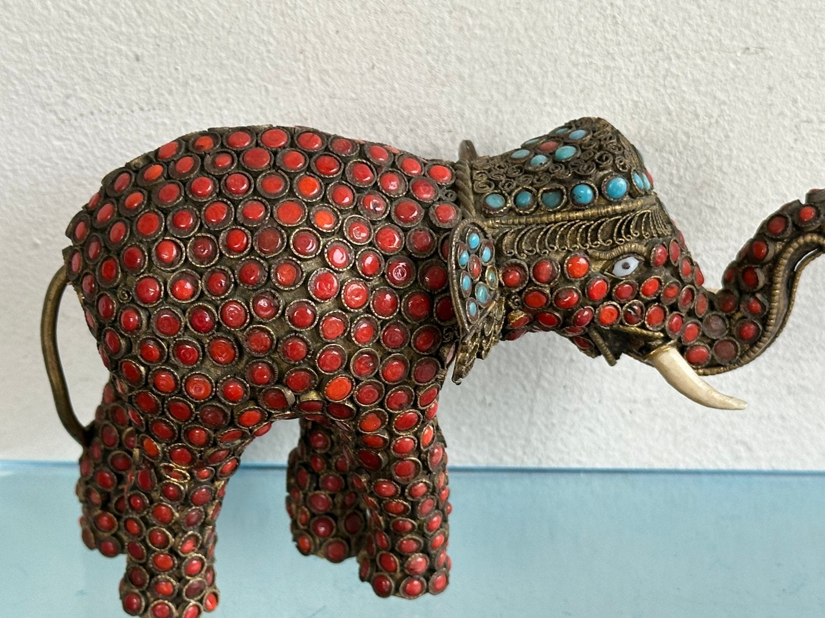 Oud Aziatisch Half edelsteen Olifant 13/8 cm, Antiek en Kunst, Kunst | Niet-Westerse kunst, Ophalen of Verzenden