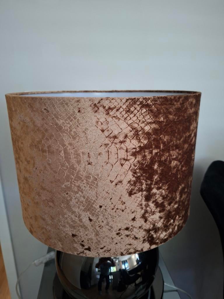 2 x Lampenkappen goud, Huis en Inrichting, Lampen | Lampenkappen, Ophalen, Zo goed als nieuw, Rond