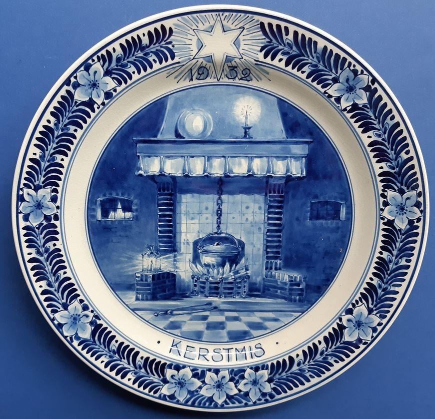 Kerstmis 1932 Porceleyne Fles 25cm (3) Interieur, Antiek en Kunst, Ophalen of Verzenden