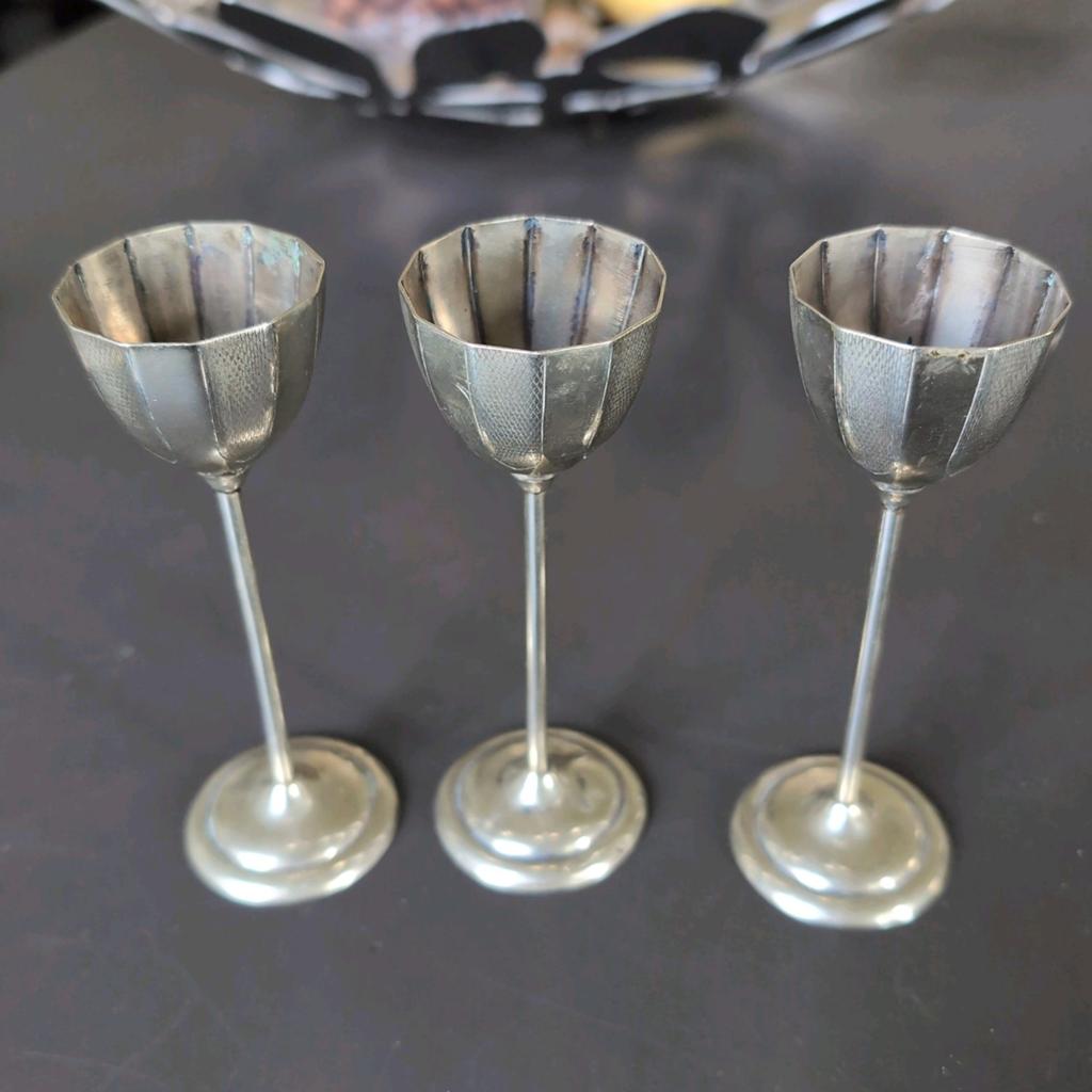 Drie Alpaca glaasjes, Antiek en Kunst, Ophalen of Verzenden