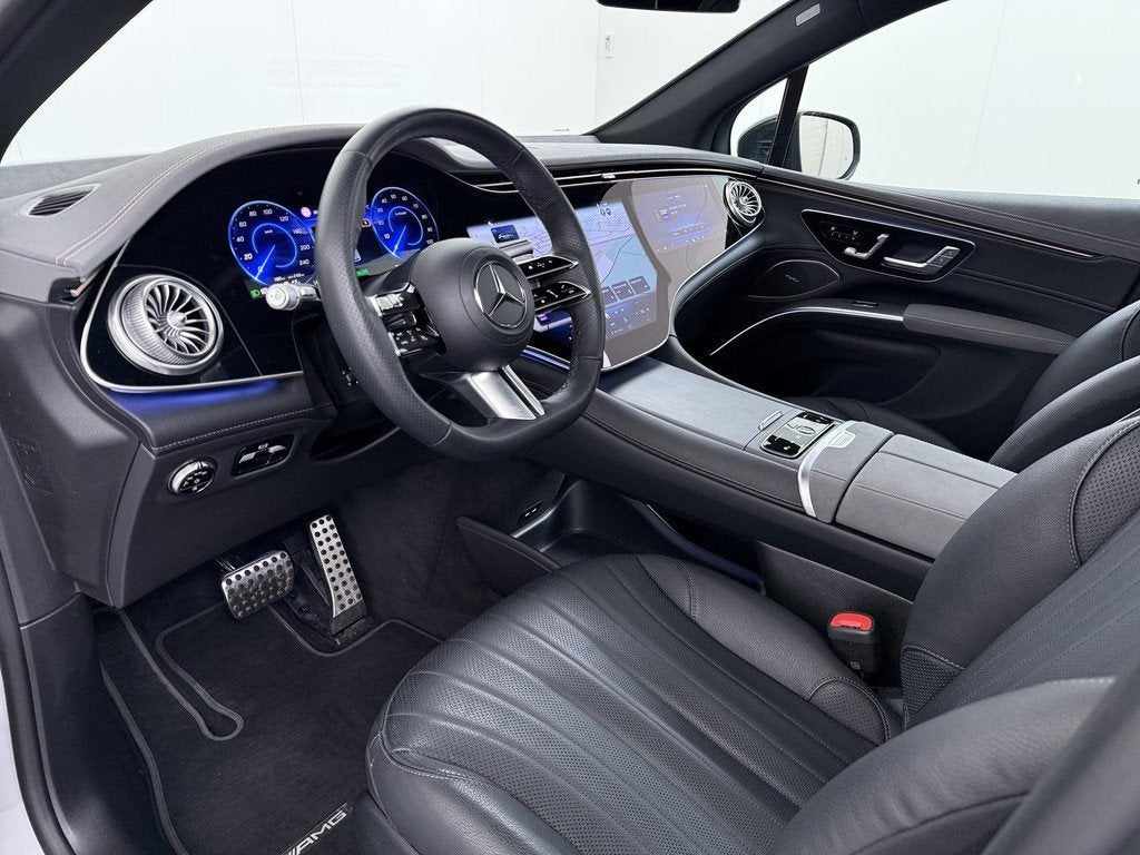 Mercedes-Benz EQS SUV 450 4MATIC AMG Line Plus 108 KWH Accu, Auto's, Mercedes-Benz, Zwart, 360 pk, Leder, Vierwielaandrijving