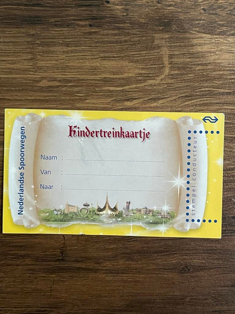 Efteling Roodkapje Kindertreinkaartje, Ophalen of Verzenden, Zo goed als nieuw, Overige typen