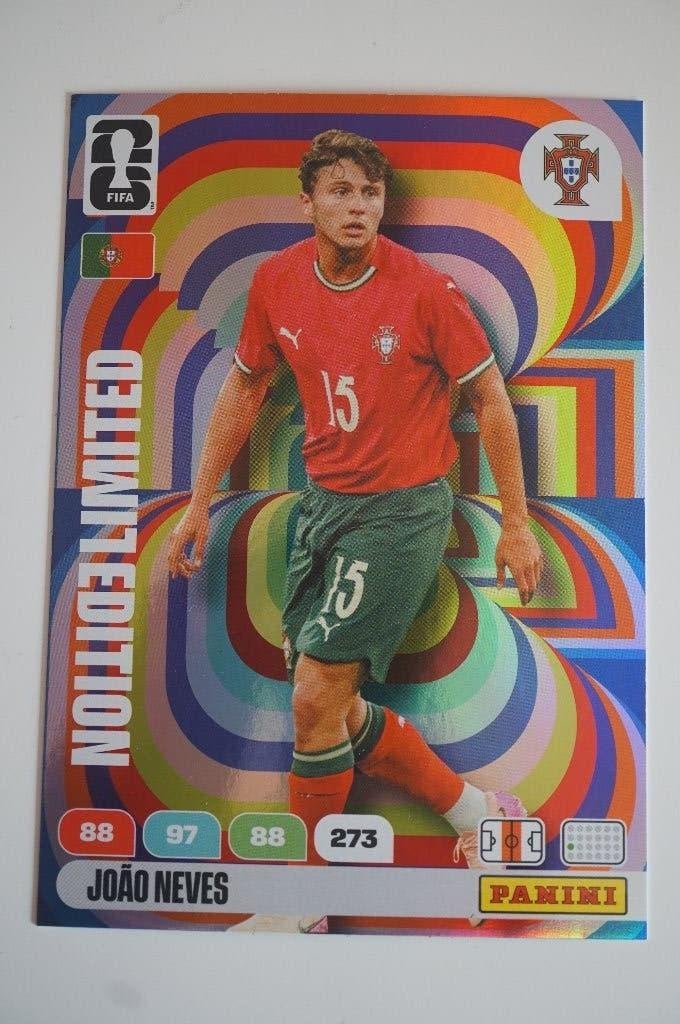 FIFA World Cup 2026 Adrenalyn XL João Neves Limited Edition, Ophalen of Verzenden, Zo goed als nieuw, Buitenlandse clubs, Spelerskaart