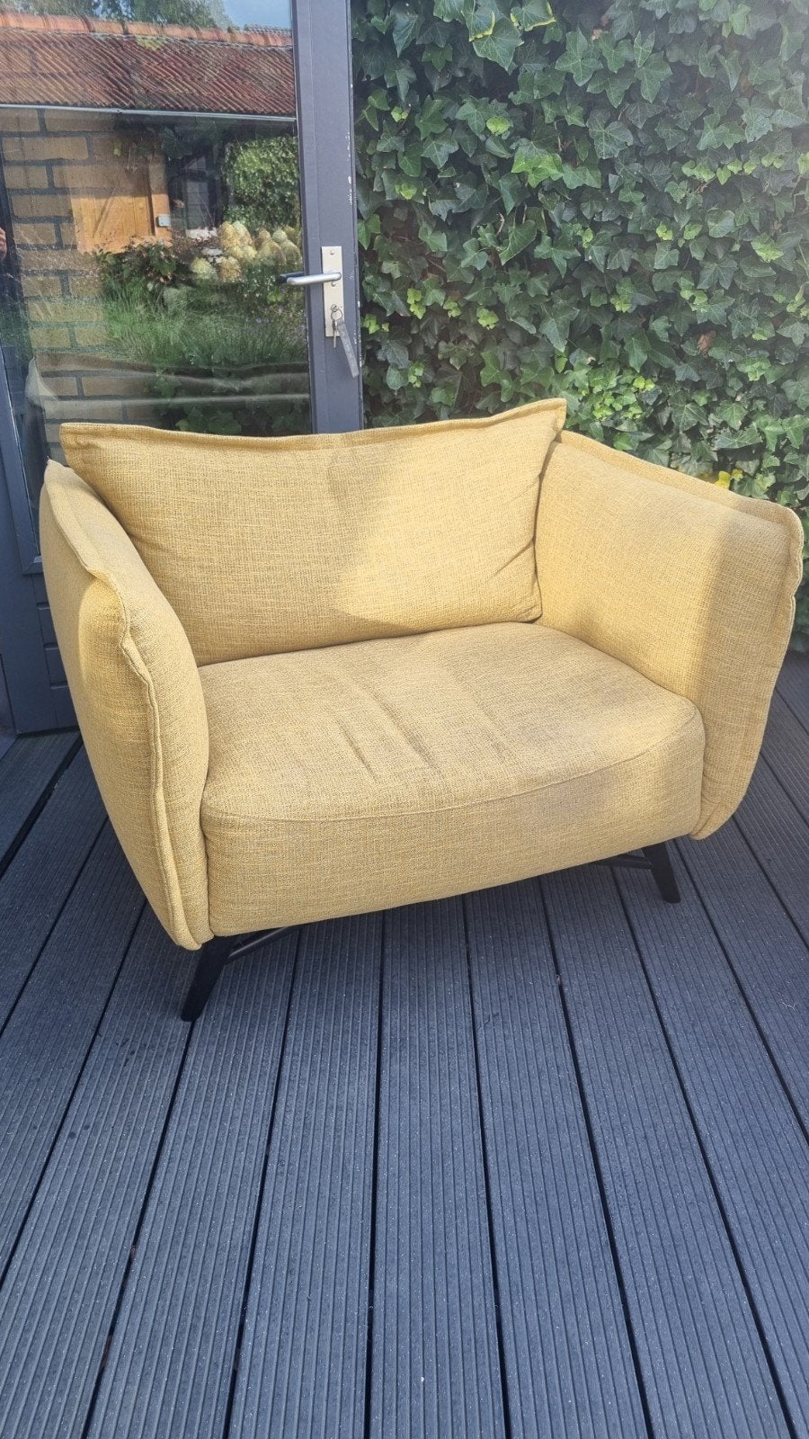 Trendhopper fauteuil - Geel, Huis en Inrichting, Ophalen, Gebruikt, 75 tot 100 cm, 100 tot 125 cm