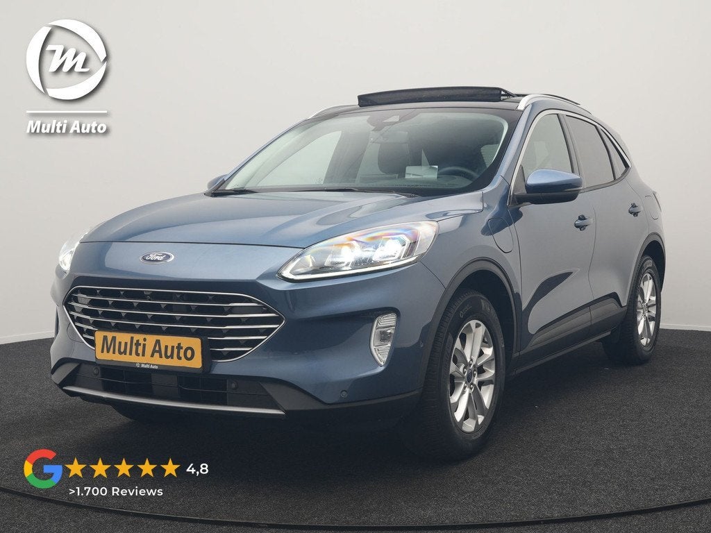 Ford Kuga 2.5 Titanium X PHEV 225pk Dealer O.H. | Panodak |, Auto's, Ford, Gebruikt, Zwart, 4 cilinders, Blauw