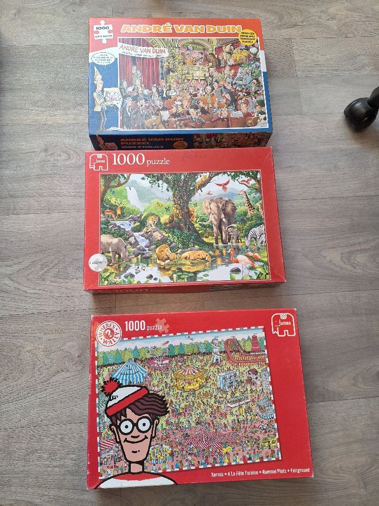 diverse legpuzzels 1000 stukjes, Ophalen, 500 t/m 1500 stukjes, Gebruikt